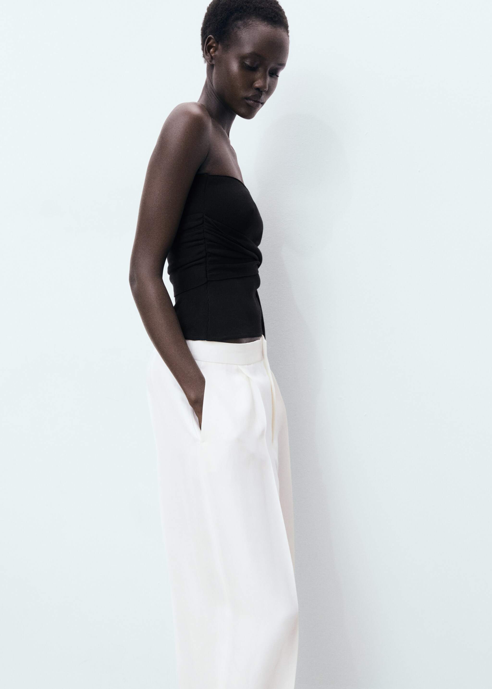 Linen-blend pleated trousers - Details of the article 2