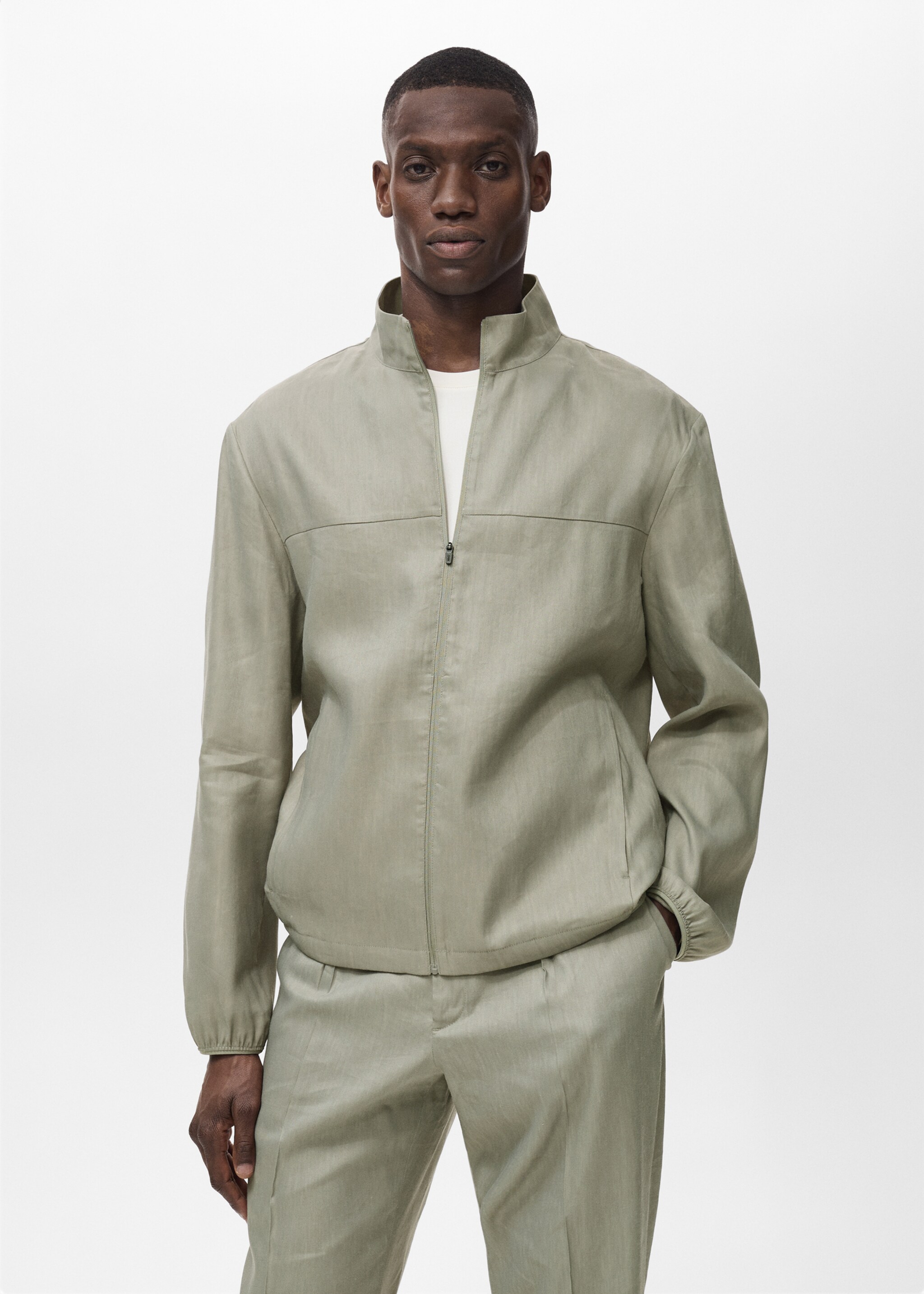 Zipper linen jacket - Medium plane