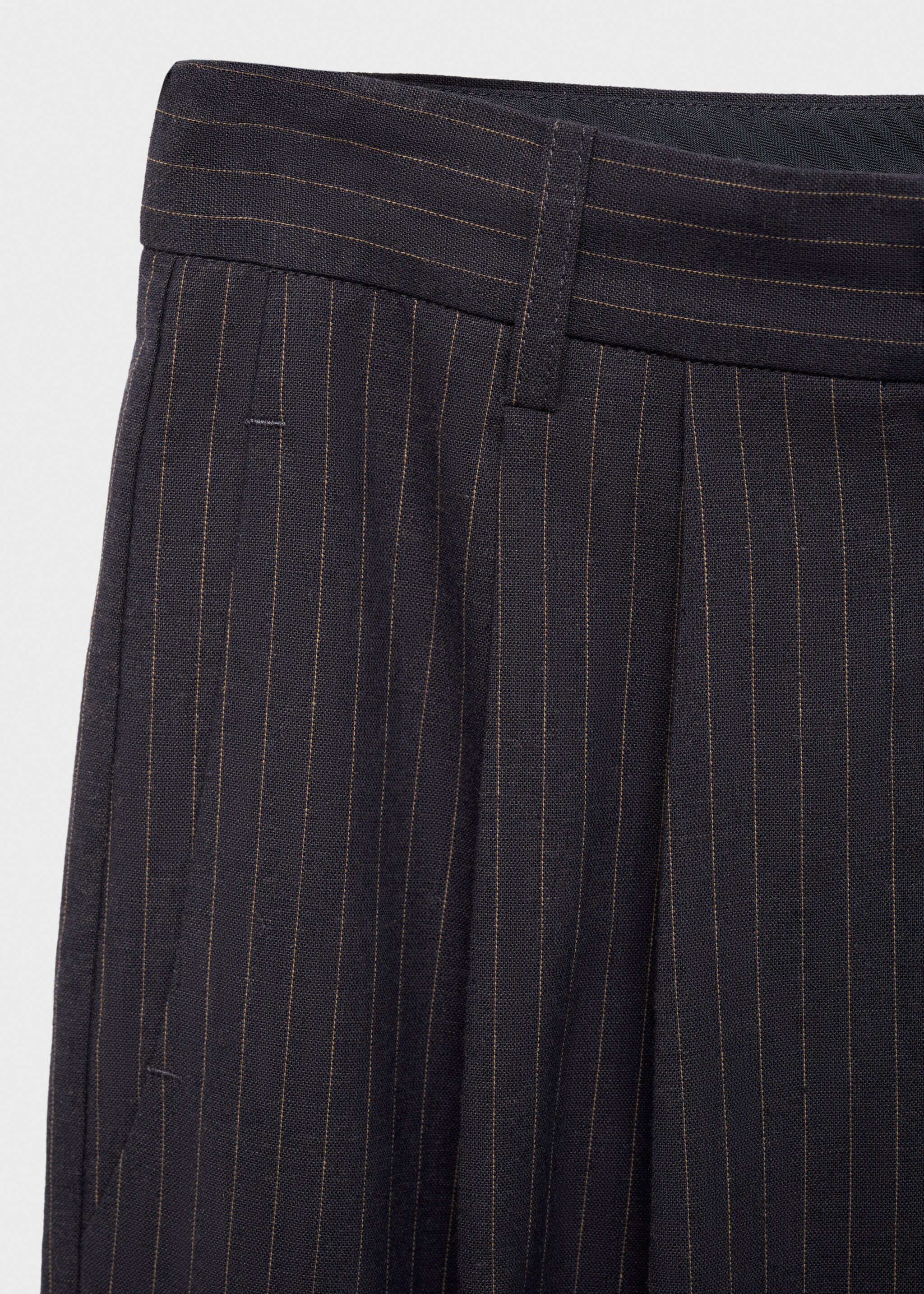 Straight-fit linen-blend suit trousers - Details of the article 0