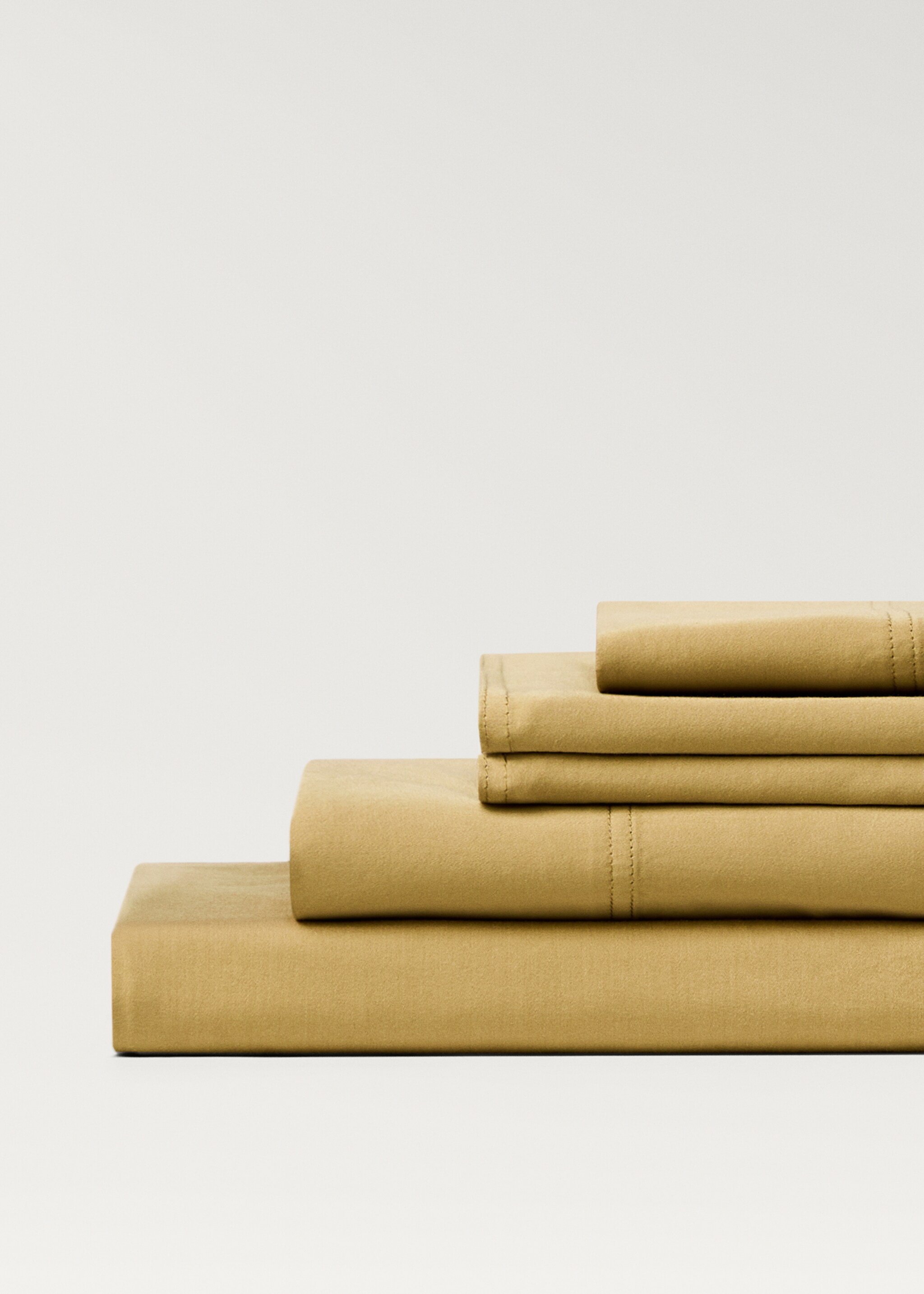 Washed cotton satin fitted sheet for 180 cm bed - Details of the article 3