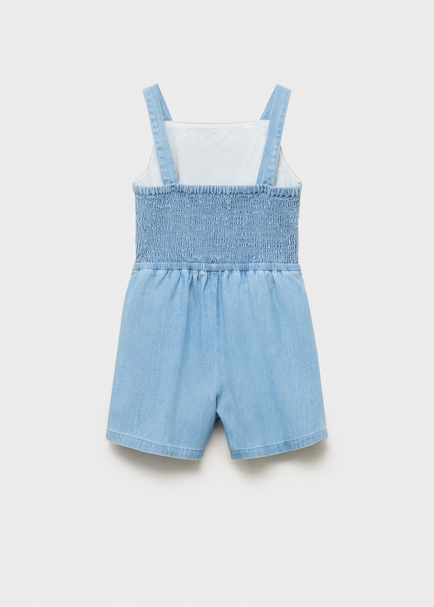 Denim jumpsuit with embroidered detail - Reverse of the article