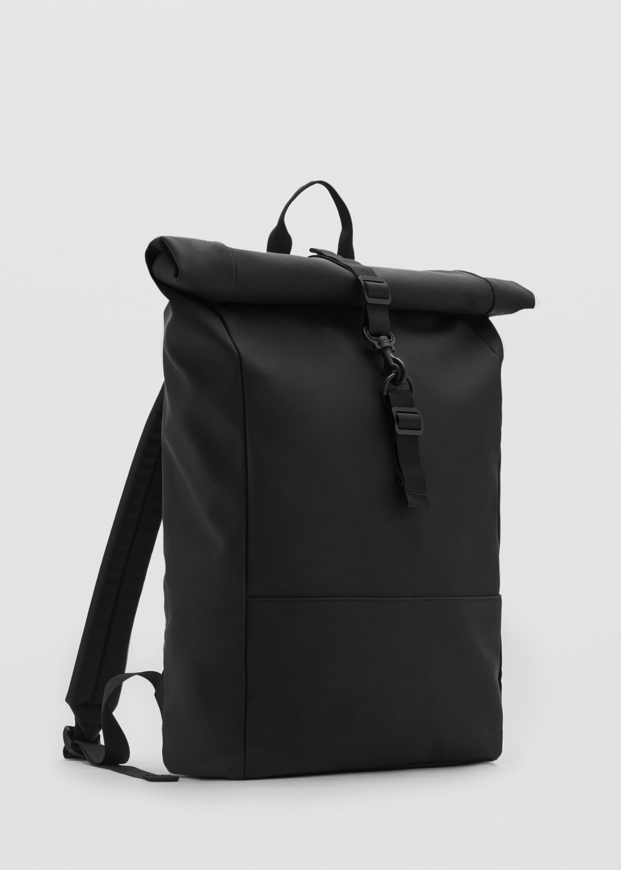Rubberized backpack with flap closure - Medium plane