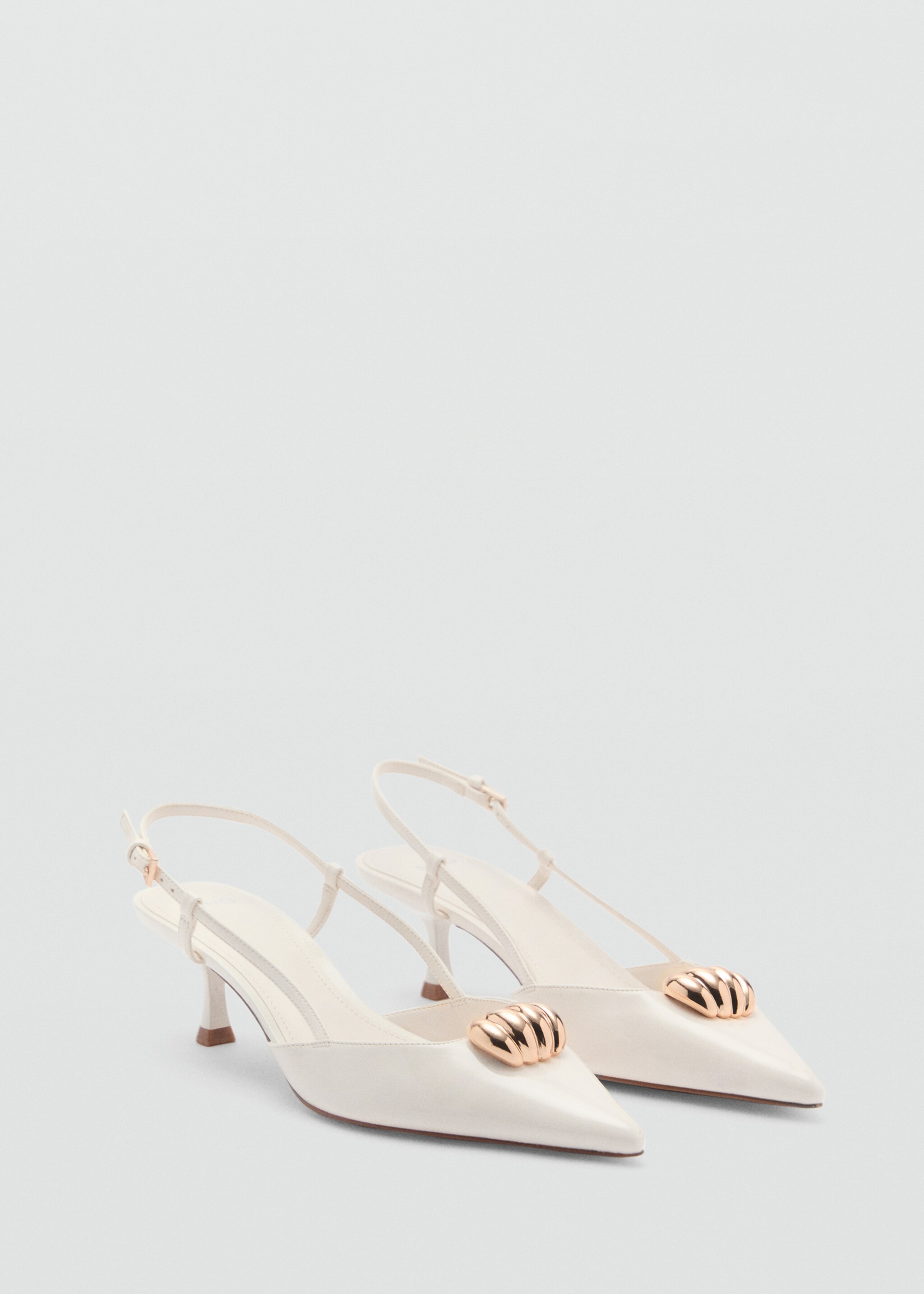 High-heeled shoes with metallic detail - Medium plane
