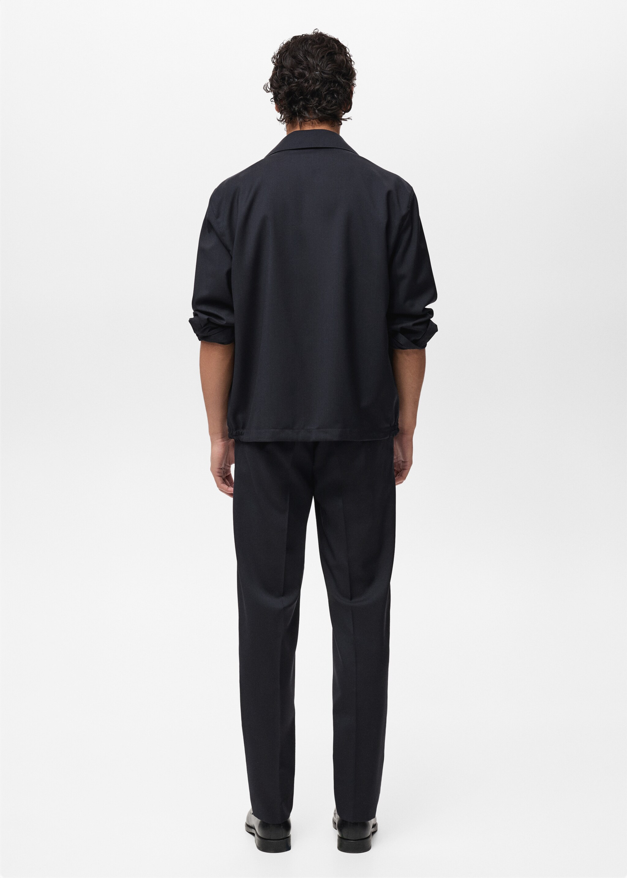 Cold wool jacket with shirt collar - Reverse of the article