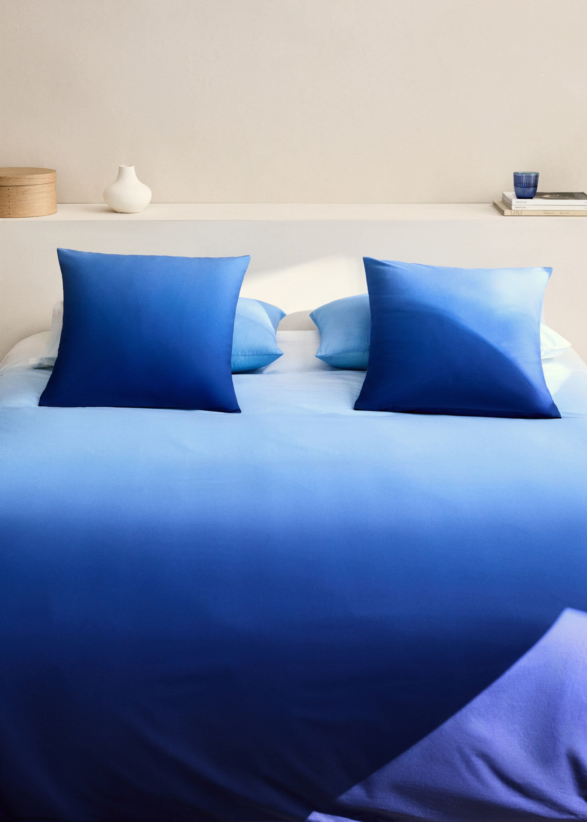 Cotton percale tie-dye duvet cover for 150/160 cm bed - General plane