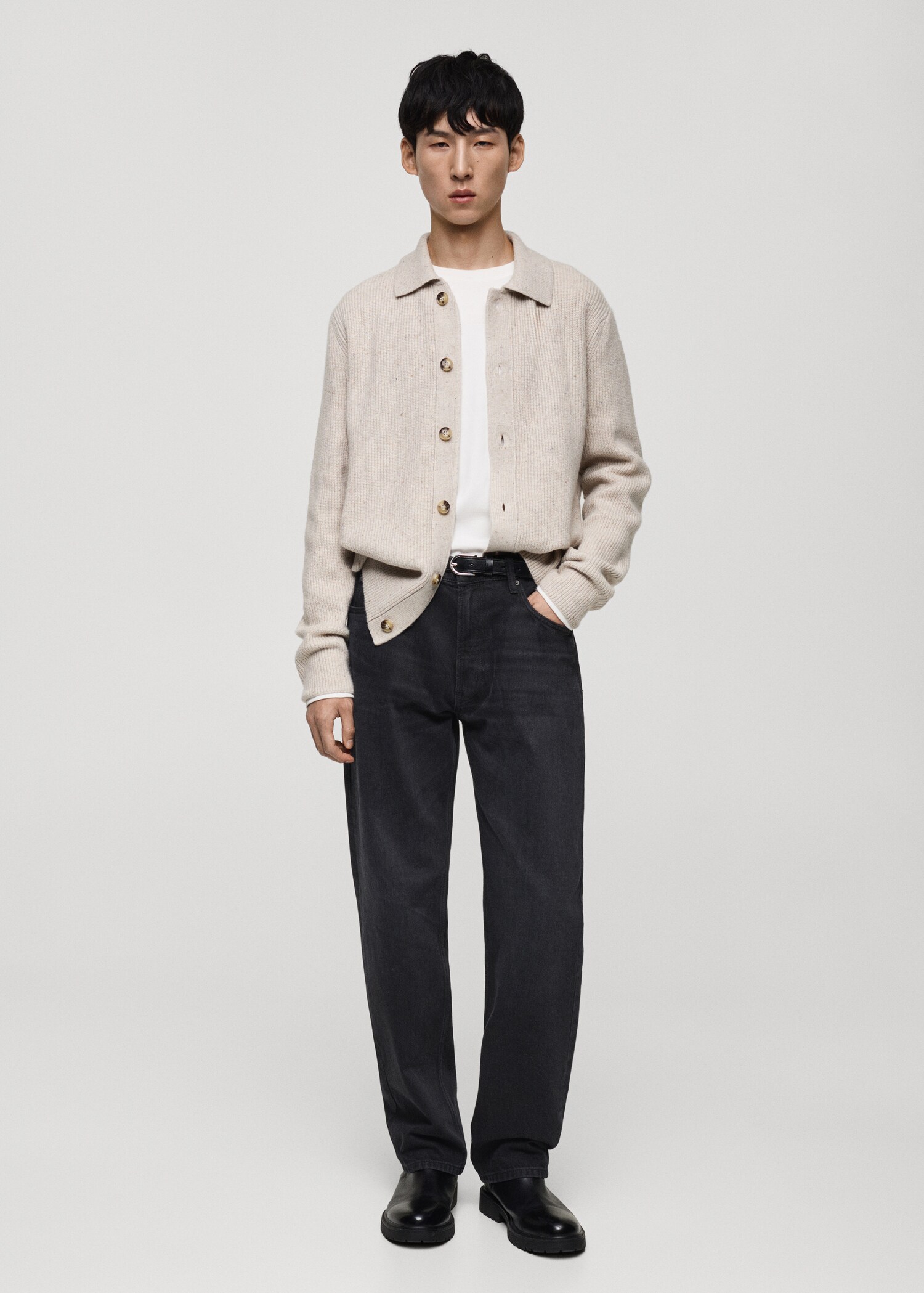 Moby straight-fit black jeans - General plane