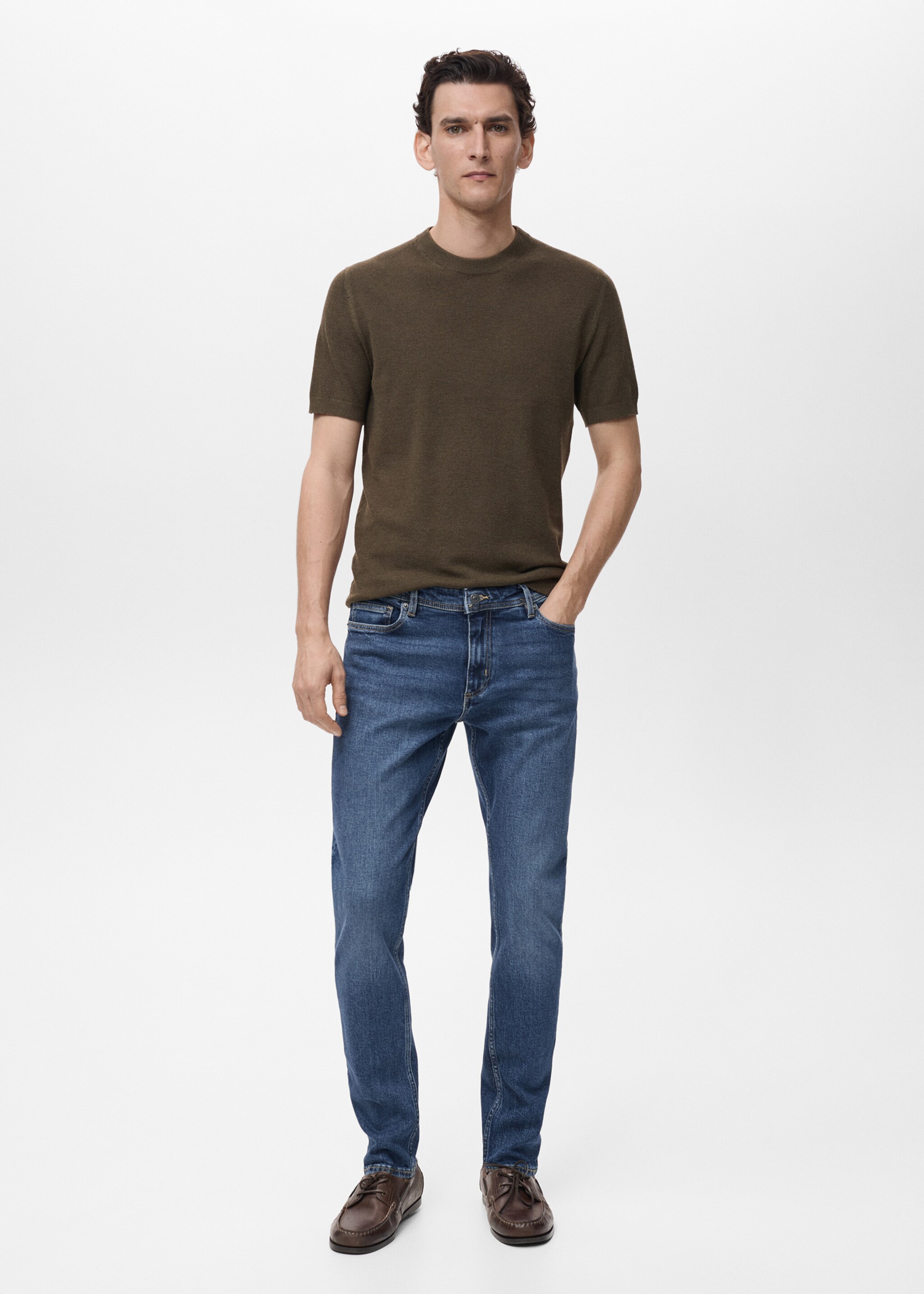 Jan slim-fit faded dark-wash jeans - General plane