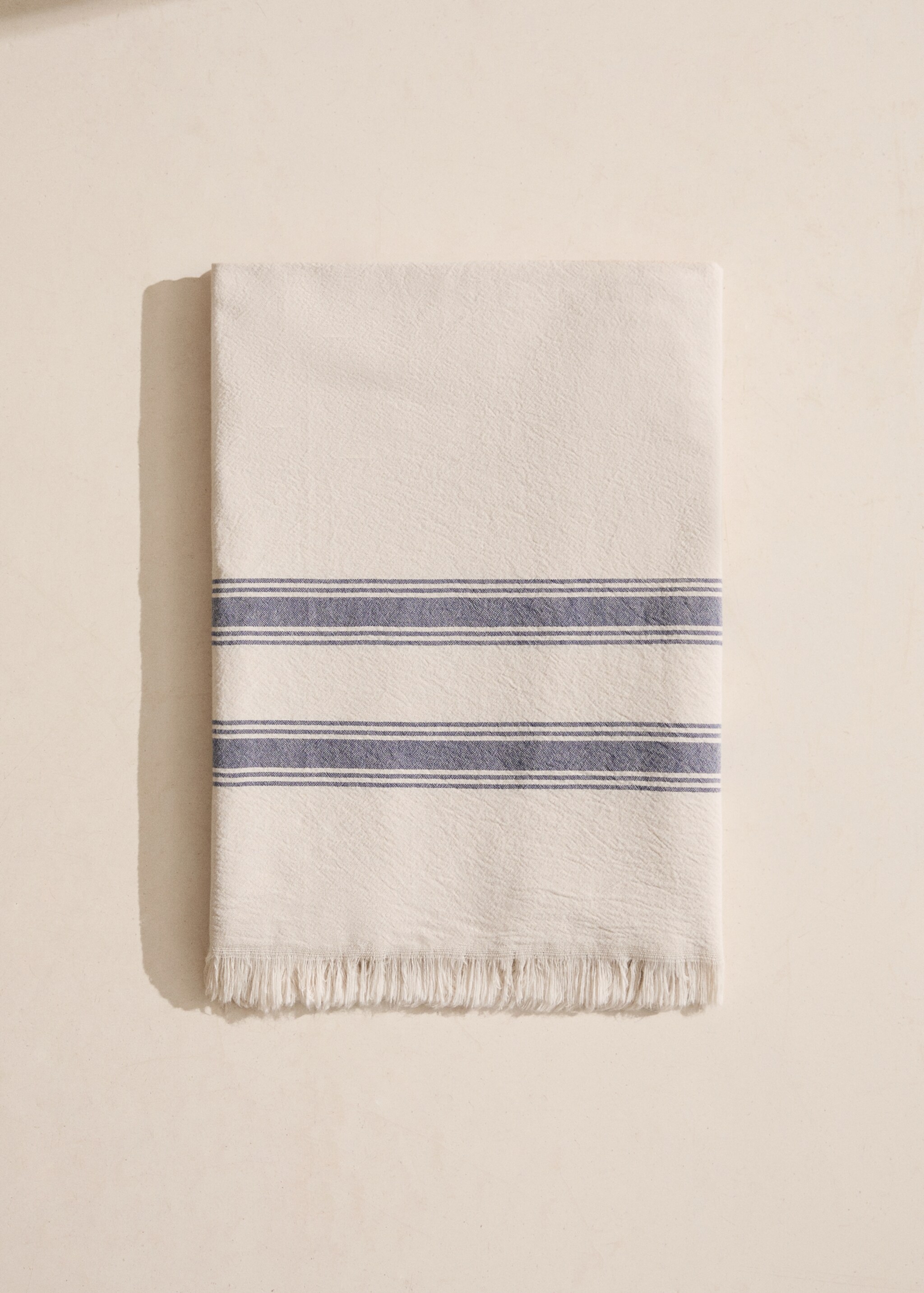 Fringed double-striped pareo towel - General plane