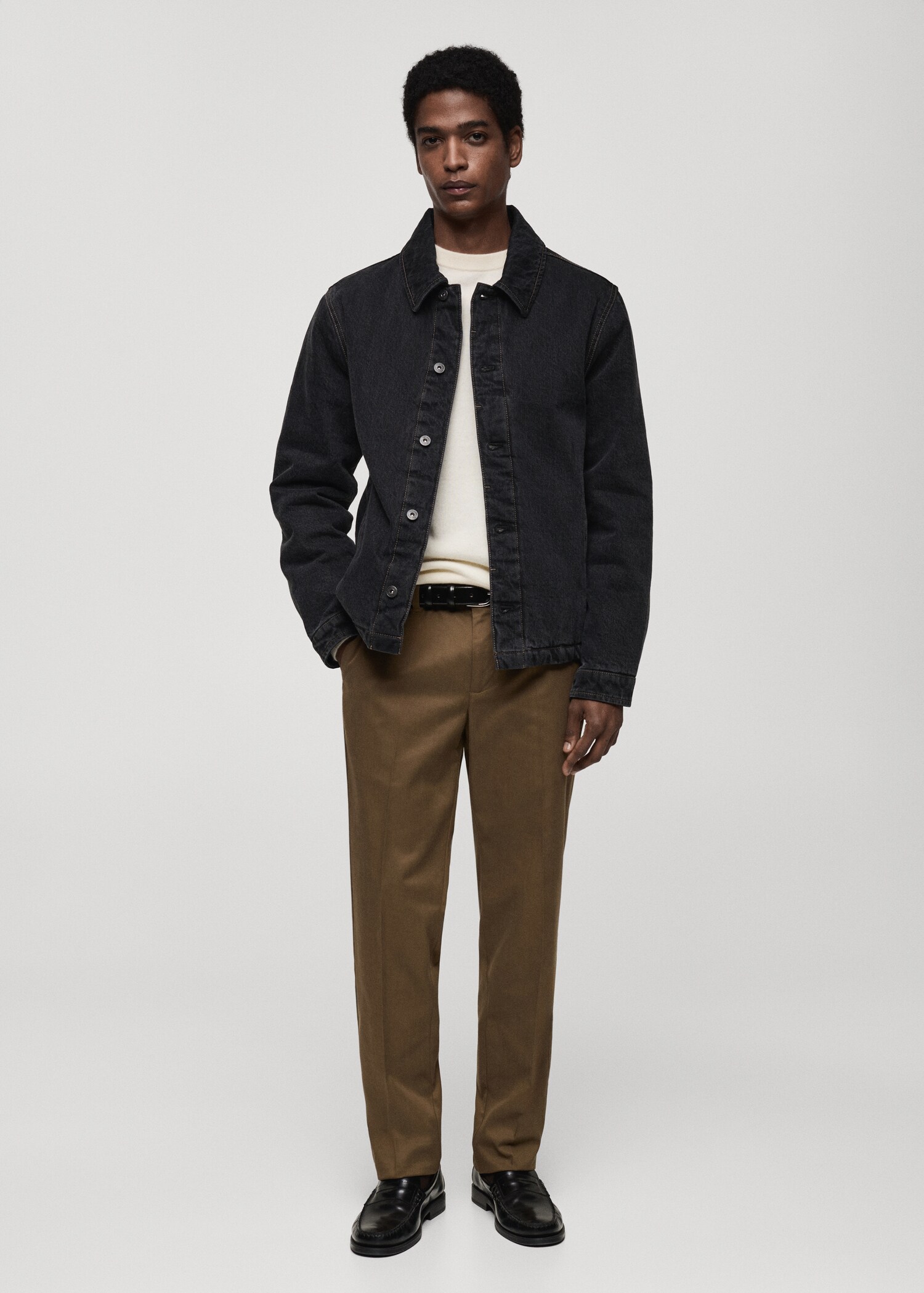 Dark-wash denim jacket - General plane